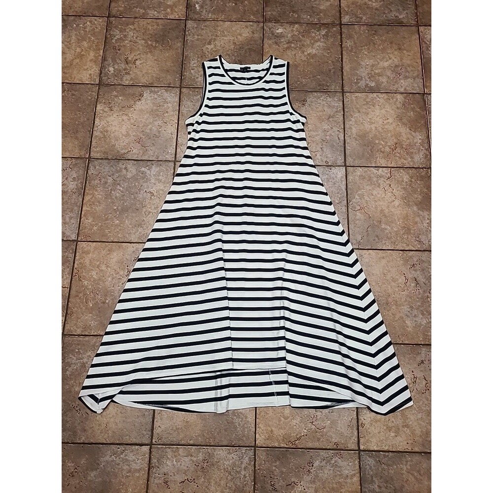 J Crew Striped Maxi Dress XXL Navy Sleeveless Classic Beach Resort Vacation